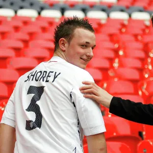 Two Reading fans show their support for Nicky Shoreys claim for a place in the England squad