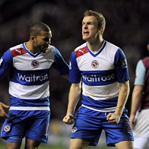 Reading FC's Alex Pearce and Adrian Mariappa Celebrate Thrilling Victory Over West Ham United at Madjeski Stadium (December 29, 2012)