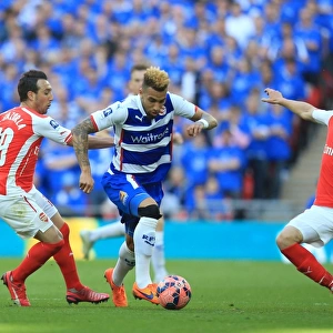 Reading's Daniel Williams Dashes Through Arsenal's Defense in FA Cup Semi-Final at Wembley Stadium