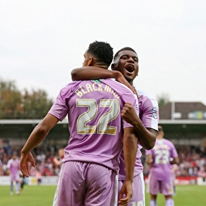 Reading's Nick Blackman Scores Brace: Jubilant Celebration with Aaron Tshibola at Griffin Park in Sky Bet Championship Match against Brentford