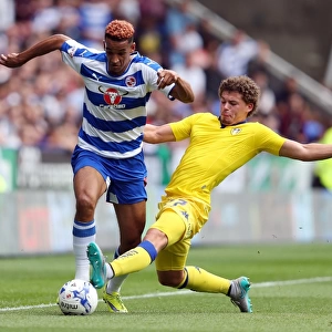 Reading's Nick Blackman Tackled by Kalvin Phillips in Sky Bet Championship Match