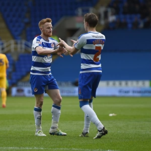 Reading's Stephen Quinn and Chris Gunter Celebrate First Goal Against Preston North End in Sky Bet Championship