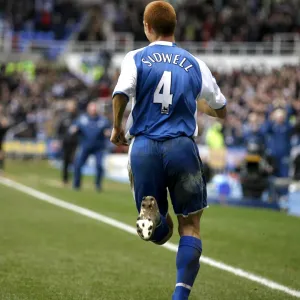 Steve Sidwell runs to the bench after making it 2-0 against Aston Villa