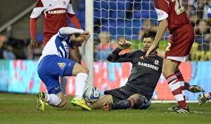 Images Dated 22nd April 2014: Adam Le Fondre Scores the Opener: Reading Takes Early Lead Against Middlesbrough in Championship