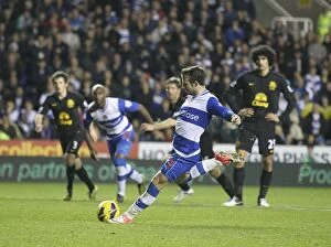 Images Dated 17th November 2012: Adam Le Fondre Scores Penalty for Reading against Everton at Madjeski Stadium (November 17, 2012)