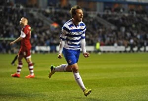 Sky Bet Championship : Reading V Middlesbrough Collection: Adam Le Fondre Scores Thrilling First Goal for Reading in Championship Clash Against Middlesbrough