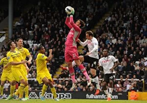 Images Dated 4th May 2013: Alex McCarthy's Aerial Victory: Fulham vs. Reading (BPL, Craven Cottage - 04-05-2013)