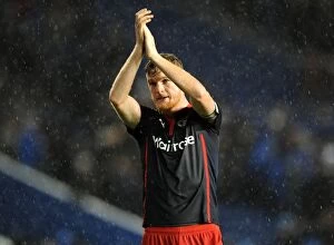 Brighton and Hove Albion v Reading Collection: Alex Pearce Salutes Reading Fans at The AMEX Stadium during Sky Bet Championship Match against