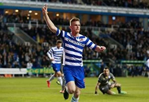 Sky Bet Championship : Reading v Leicester City Collection: Alex Pearce Scores First Goal for Reading Against Leicester City in Sky Bet Championship Match at
