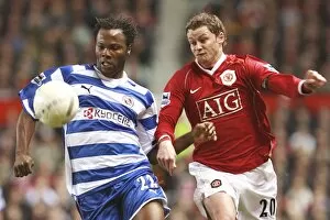 Images Dated 18th February 2007: Andre Bikey & Ole Gunnar Solskjaer go head to head at Old Trafford