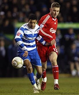 Images Dated 2nd January 2010: Battle for the Ball: McAnuff vs. Aurelio - Reading's FA Cup Showdown with Liverpool