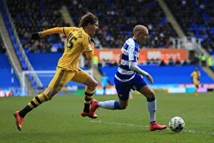 Reading v Fulham Collection: Battle for the Ball: Rakels vs. Amorebieta in the Intense Reading vs