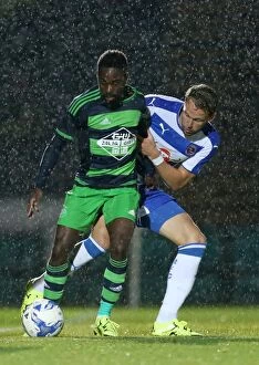 Images Dated 24th July 2015: Battle for the Ball: A Riveting Moment between Chris Gunter and Nathan Dyer in Reading FC's