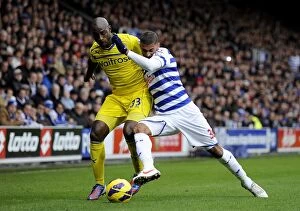 Images Dated 4th November 2012: Battle for the Ball: Roberts vs. Traore, Queens Park Rangers vs. Reading (BPL, 2012)