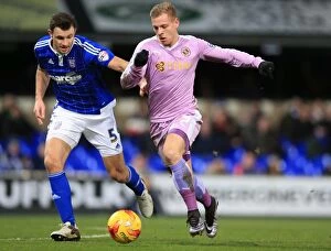 Ipswich Town v Reading Collection: Battle for the Ball: Smith vs. Vydra in the Intense Sky Bet Championship Clash at Portman Road
