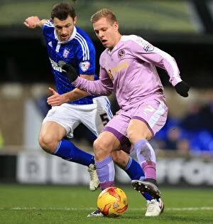 Ipswich Town v Reading Collection: Battle for the Ball: Smith vs. Vydra in Ipswich Town vs. Reading Championship Clash