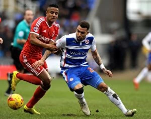 Reading v Nottingham Forest Collection: Battle for the Ball: Williams vs. Mancienne in the Intense Sky Bet Championship Clash between