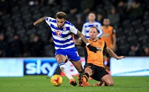 Hull City v Reading Collection: Battle for the Ball: Williams vs. Meyler in the Intense Championship Clash between Hull City
