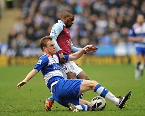 Images Dated 9th March 2013: Battle for the Ball: Zogbia vs. Pearce - Aston Villa vs. Reading in the Premier League