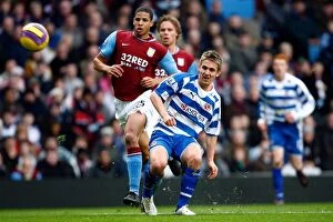 Images Dated 12th January 2008: Battle on the Football Field: Aston Villa vs. Reading, FA Barclays Premiership (2008)