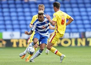 Images Dated 22nd August 2015: Battle of the Midfield Generals: Williams vs Potter - Reading vs Milton Keynes Dons