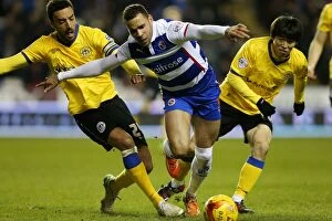 Reading v Wigan Athletic Collection: Battle of the Midfielders: Hal Robson-Kanu vs. Kim Bo-Kyung and James Perch - Reading vs
