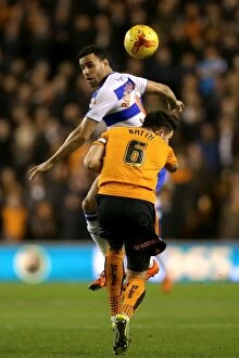 Images Dated 26th December 2015: Battle in the Sky Bet Championship: Batth vs. Robson-Kanu - Aerial Clash Between Wolves and Reading