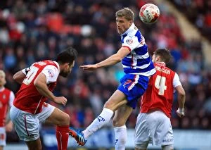 Rotherham United v Reading Collection: Battle in the Sky Bet Championship: Morgan vs. Pogrebnyak - Aerial Clash Between Rotherham
