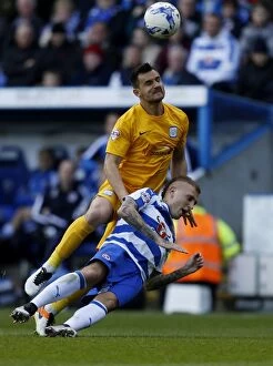 Images Dated 30th April 2016: Battle for Supremacy: Rakels vs. Browne in the Sky Bet Championship Clash at Reading's Madejski
