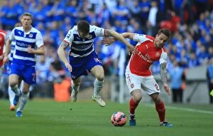 Images Dated 18th April 2015: Battle at Wembley: Mackie vs Debuchy - Reading vs Arsenal FA Cup Semi-Final Showdown