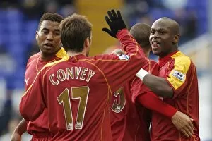 Images Dated 29th January 2007: Bobby Convey goes to congratulate Leroy Lita for scoring his first half goal against Birmingham City