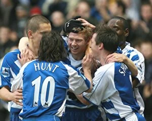 Images Dated 2nd January 2007: Brynjar Gunnarsson mobbed by his teammates after scoring against West Ham Utd