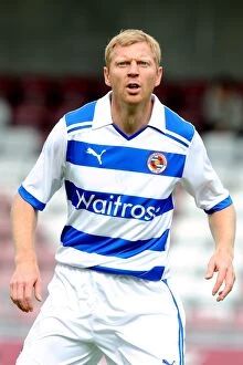 Images Dated 23rd July 2011: Brynjar Gunnarsson in Pre-Season Action for Reading FC at Sixfields Stadium