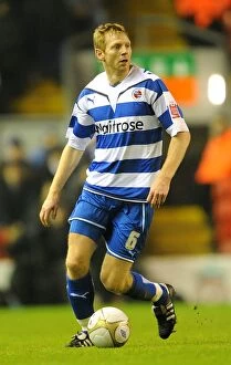 Images Dated 13th January 2010: Brynjar Gunnarsson's Epic Battle: Reading's Heroic Stand Against Liverpool at Anfield