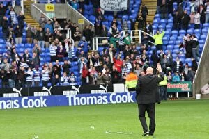 Images Dated 29th April 2012: Celebrating Promotion: Brian McDermott's Triumphant Wave to Reading Fans