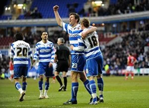 Images Dated 13th February 2010: Church and Rasiak's Unforgettable Moment: Reading FC's Second Goal in FA Cup Fifth Round Clash vs