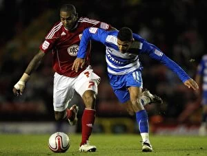 Images Dated 19th October 2010: Clash at Ashton Gate: A Battle Between Marvin Elliott and Jobi McAnuff in the Npower Championship