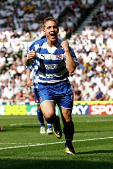 Images Dated 11th May 2008: Clash in the Barclays Premiership: Derby County vs Reading - May 11, 2008