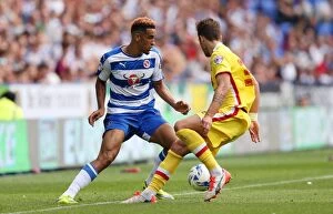 Images Dated 22nd August 2015: Clash of Stars: Nick Blackman vs. Diego Poyet in the Sky Bet Championship Showdown at Madejski