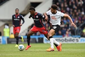 Images Dated 2nd May 2015: Clash of Titans: Ryan Shotton vs. Tariique Fosu in Derby County vs