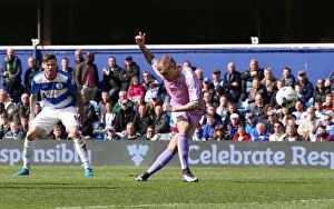 Images Dated 23rd April 2016: Deniss Rakels Scores First Goal: Queens Park Rangers vs. Reading in Sky Bet Championship at Loftus