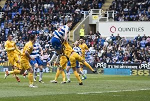 Images Dated 30th April 2016: Disallowed Goal: Jake Cooper's Header for Reading Against Preston North End in Sky Bet Championship