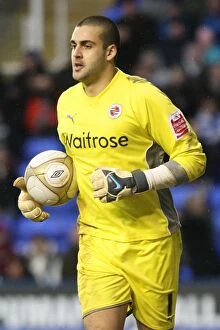Images Dated 13th February 2010: Fifth Round FA Cup Battle: Reading's Adam Federici Guarding Madejski Stadium Against West Bromwich