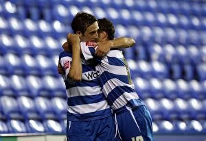 Images Dated 11th August 2009: Five-Goal Frenzy: Mooney and Hunt Celebrate Reading's Carling Cup Domination