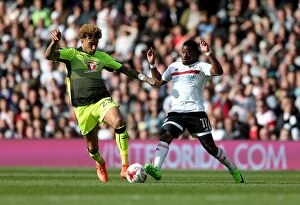 Images Dated 13th May 2017: Fulham vs. Reading: Intense Moment between Danny Williams and Floyd Ayite in Sky Bet Championship
