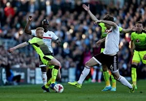 Images Dated 13th May 2017: Fulham vs. Reading: A Tense Play-Off Clash – McShane vs. McDonald's Controversial Challenge