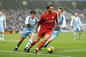 Images Dated 3rd February 2007: Glen Little takes on Didi Hamann and Joey Barton