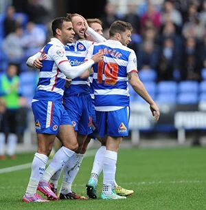 Images Dated 25th October 2014: Glenn Murray Scores First Goal for Reading Against Blackpool in Sky Bet Championship Match at