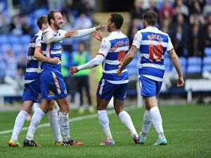 Images Dated 25th October 2014: Glenn Murray Scores the Opener: Reading FC's Victory Against Blackpool in Sky Bet Championship at