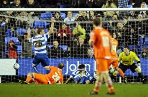 Images Dated 21st November 2009: Grzegorz Rasiak Scores Reading's Second Goal vs Blackpool in Championship
